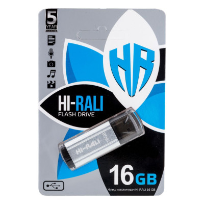 Флеш пам'ять Hi-Rali Stark USB 2.0 16GB Steel