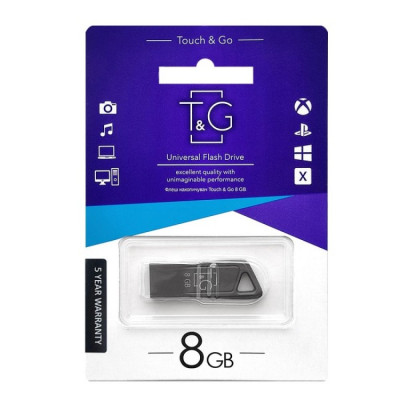 Флеш пам'ять T&G USB 2.0 8GB Metal 114 Steel