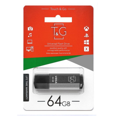 Флеш пам'ять T&G USB 2.0 64GB Vega 121 Grey Флеш пам'ять T&G USB 2.0 64GB Vega 121 Grey