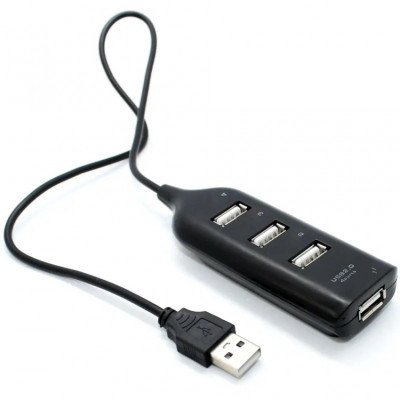 Розгалужувач хаб No Brand USB hub 2.0 4 порти 12 см Чорний (hub_hqeeyu)