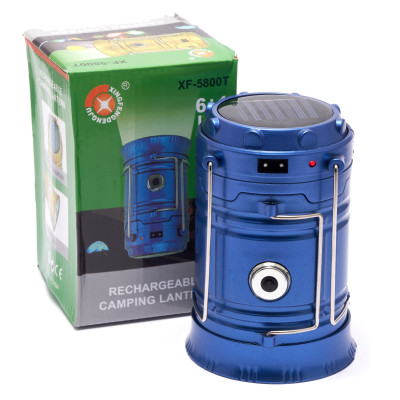 Фонарик аккумуляторный лампадка XINGFEN раздвижной с USB XF-5800T 6+1LED power bank 2 режима синий Фонарик аккумуляторный лампадка XINGFEN раздвижной с USB XF-5800T 6+1LED power bank 2 режима синий