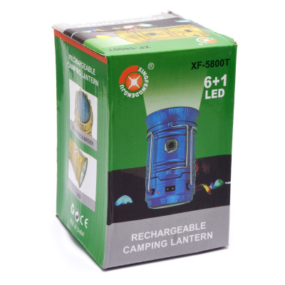 Фонарик аккумуляторный лампадка XINGFEN раздвижной с USB XF-5800T 6+1LED power bank 2 режима синий Фонарик аккумуляторный лампадка XINGFEN раздвижной с USB XF-5800T 6+1LED power bank 2 режима синий
