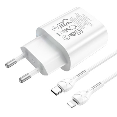 Зарядное устройство Hoco N22 Jetta PD25.0W Max QC 3.0/2.0 кабель Type C - Lightning Белый