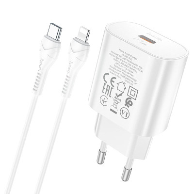 Зарядное устройство Hoco N22 Jetta PD25.0W Max QC 3.0/2.0 кабель Type C - Lightning Белый Зарядное устройство Hoco N22 Jetta PD25.0W Max QC 3.0/2.0 кабель Type C - Lightning Белый