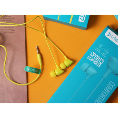 Дротові навушники вакумні з мікрофоном Celebrat 3.5 mm G7 Comfortable wearing 1.2 m Yellow Дротові навушники вакумні з мікрофоном Celebrat 3.5 mm G7 Comfortable wearing 1.2 m Yellow