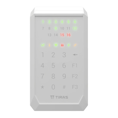 Сенсорная клавиатура Tiras Technologies K-PAD16+ (white) для управления охранной системой Orion NOVA II Сенсорная клавиатура Tiras Technologies K-PAD16+ (white) для управления охранной системой Orion NOVA II