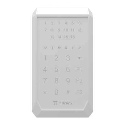 Сенсорная клавиатура Tiras Technologies K-PAD16+ (white) для управления охранной системой Orion NOVA II Сенсорная клавиатура Tiras Technologies K-PAD16+ (white) для управления охранной системой Orion NOVA II