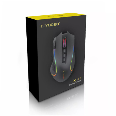 Миша бездротова ігрова Union з акумулятором та підсвічуванням 2.4 gHz E-YOOSO X11 Black Миша бездротова ігрова Union з акумулятором та підсвічуванням 2.4 gHz E-YOOSO X11 Black
