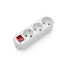 Розеточный блок Electrum 3 гнезда с заземлением и выключателем C-SM-1779