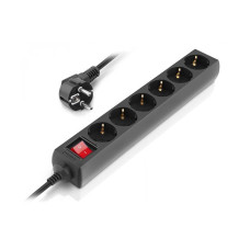 Фильтр питания Real-el RS-6 Protect M 3м Black (EL122300034)