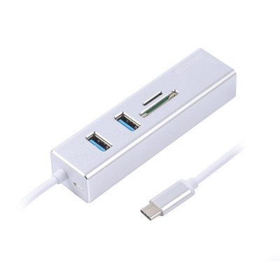 Концентратор USB Type-C Maxxter 2хUSB3.0 RJ-45 microSD/TF Grey (NECH-2P-SD-01)