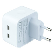 Мережевий зарядний пристрій XO L102 EU Dual QC3.0 type-C port 35W 3A White