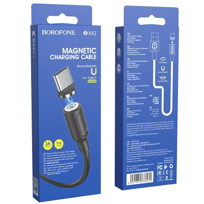 Кабель USB Borofone BX41 Amiable зарядний кабель для USB-C, 1 м, струм до 2.4A Кабель USB Borofone BX41 Amiable зарядний кабель для USB-C, 1 м, струм до 2.4A
