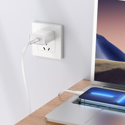 Кабель USB Borofone BX85 для заряджання та передачі даних USB-C на Lightning, 1м, підтримка швидкого заряджання PD 20W Білий Кабель USB Borofone BX85 для заряджання та передачі даних USB-C на Lightning, 1м, підтримка швидкого заряджання PD 20W Білий