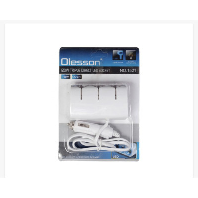 Разветвитель прикуривателя OLESSON 1521 White Разветвитель прикуривателя OLESSON 1521 White