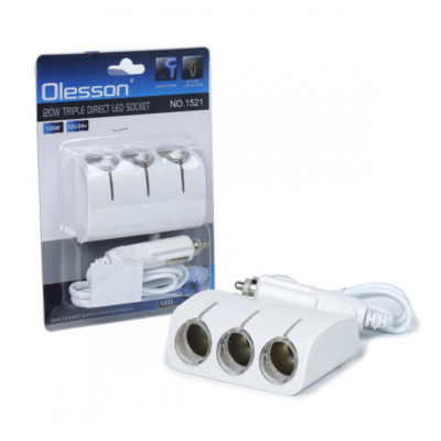 Разветвитель прикуривателя OLESSON 1521 White Разветвитель прикуривателя OLESSON 1521 White