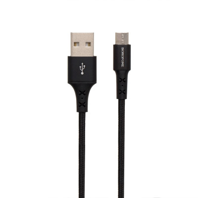 Кабель Borofone BX20 USB - microUSB 2A 1 m Black
