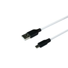 Кабель Ridea RC-M114 Soft Silicone Fast Charging 60W USB - microUSB 3A 1 m White - Black