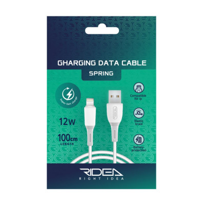Кабель Ridea RC-M133 Spring 12W USB - Lightning 2.4A 1 m White