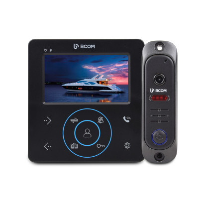 Комплект видеодомофона BCOM BD-480M Black Kit: видеодомофон 4