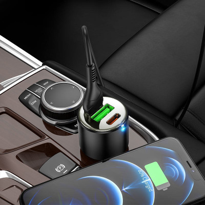 Мощное автомобильное зарядное устройство Hoco NZ6 USB Type-C 25W и 20W USB 18W Мощное автомобильное зарядное устройство Hoco NZ6 USB Type-C 25W и 20W USB 18W