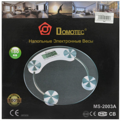 Ваги підлогові скляні (круглі) Domotec MS-2003A на 180 кг з термометром (3_01284) Ваги підлогові скляні (круглі) Domotec MS-2003A на 180 кг з термометром (3_01284)