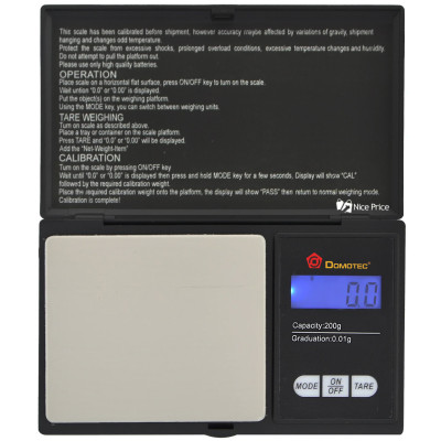 Весы ювелирные электронные Domotec MS-2020 200/0.01 г Black (3_01425)