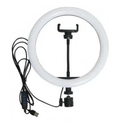 Кольцевая светодиодная LED лампа RIAS LC-666 26см с держателем управление на проводе (2_009683)