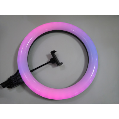 Кольцевая светодиодная LED лампа RIAS MJ38 RGB 38см Разноцветная с держателем USB управление на проводе Кольцевая светодиодная LED лампа RIAS MJ38 RGB 38см Разноцветная с держателем USB управление на проводе