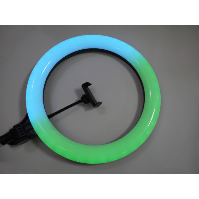 Кольцевая светодиодная LED лампа RIAS MJ38 RGB 38см Разноцветная с держателем USB управление на проводе Кольцевая светодиодная LED лампа RIAS MJ38 RGB 38см Разноцветная с держателем USB управление на проводе