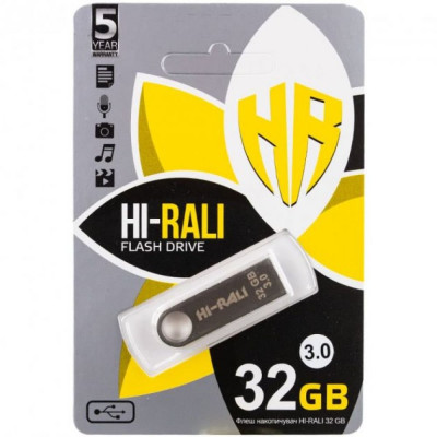 USB-накопитель Hi-Rali Rocket 32gb USB Flash Drive 3.0 32 Гб Silver