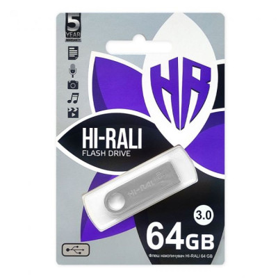 USB-накопитель Hi-Rali Rocket 64gb USB Flash Drive 3.0 64 Гб Steel