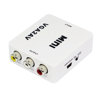 Конвертер перехідник RIAS VGA to RCA (AV) CVBS відео з аудіо 1080P White (3_01790) Конвертер перехідник RIAS VGA to RCA (AV) CVBS відео з аудіо 1080P White (3_01790)