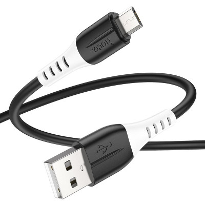 Экономичный силиконовый кабель hoco. X82 USB на Micro-USB 2.4A 1.0 м/3.28ft Black