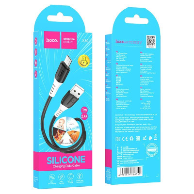 Экономичный силиконовый кабель hoco. X82 USB на Micro-USB 2.4A 1.0 м/3.28ft Black Экономичный силиконовый кабель hoco. X82 USB на Micro-USB 2.4A 1.0 м/3.28ft Black