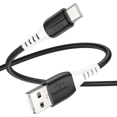 Экономичный силиконовый кабель hoco. X82 USB на Type- 3A 1.0 м/3.28ft Black