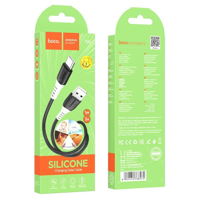 Экономичный силиконовый кабель hoco. X82 USB на Type- 3A 1.0 м/3.28ft Black Экономичный силиконовый кабель hoco. X82 USB на Type- 3A 1.0 м/3.28ft Black