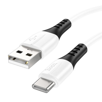 Экономичный силиконовый кабель hoco. X82 USB на Type-C ток до 3A 1.0 м /3.28ft White