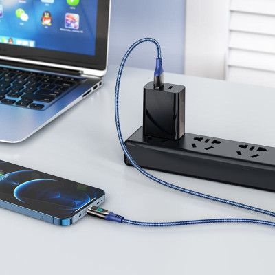 Кабель USB Hoco S51 Extreme USB - Lightning 2.4A 10 Вт 5V / 2A 1.2 м/3.94ft Blue Кабель USB Hoco S51 Extreme USB - Lightning 2.4A 10 Вт 5V / 2A 1.2 м/3.94ft Blue