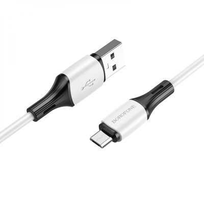 Кабель для зарядки и передачи данных Borofone BX79 Silicone USB на Micro-USB 1 м 2.4A White
