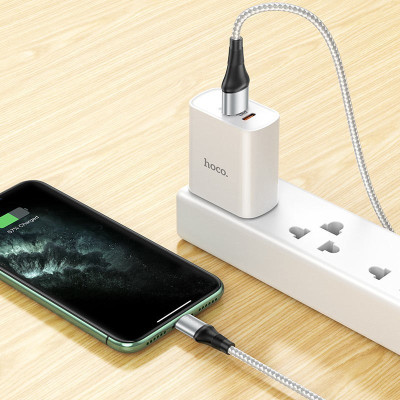 Кабель для зарядки и передачи данных Hoco X50 Excellent USB на Lightning 1 m 2.4A Grey Кабель для зарядки и передачи данных Hoco X50 Excellent USB на Lightning 1 m 2.4A Grey