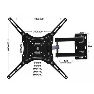 Кронштейн для телевизора настенный RIAS HDL-117B2 от 14 до 55 дюймов Black (3_00901) Кронштейн для телевизора настенный RIAS HDL-117B2 от 14 до 55 дюймов Black (3_00901)