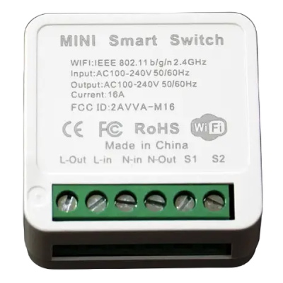 Умный беспроводной включатель RIAS M-16 Wi-Fi 220V 16A/3520W White (3_01781)