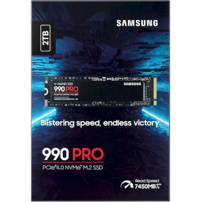 Накопитель SSD 2ТB Samsung 990 PRO M.2 2280 PCIe 4.0 x4 NVMe V-NAND MLC (MZ-V9P2T0BW) Накопитель SSD 2ТB Samsung 990 PRO M.2 2280 PCIe 4.0 x4 NVMe V-NAND MLC (MZ-V9P2T0BW)
