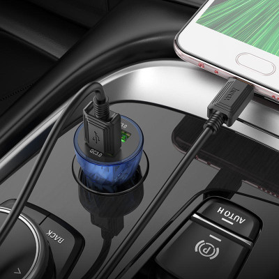 Зарядное устройство с кабелем Hoco Z47 Transparent Discovery Edition 2 USB 20W 1 м Micro-USB Blue Зарядное устройство с кабелем Hoco Z47 Transparent Discovery Edition 2 USB 20W 1 м Micro-USB Blue