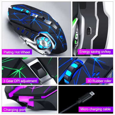 Мышь беспроводная игровая с подсветкой T-Wolf Q13 Strip Black Oriiginal Мышь беспроводная игровая с подсветкой T-Wolf Q13 Strip Black Oriiginal