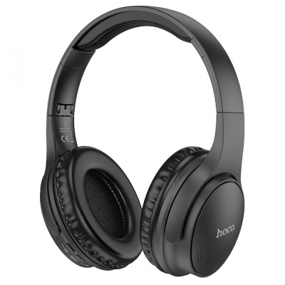 Блютуз стерео гарнитура Hoco W40 проводное подключение AUX и беспроводное Bluetooth V5.3 аккумулятор 200mAh Black