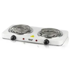 Електроплита настільна RAF R.8020B 2 конфорки спіраль 2000W White (3_02421)