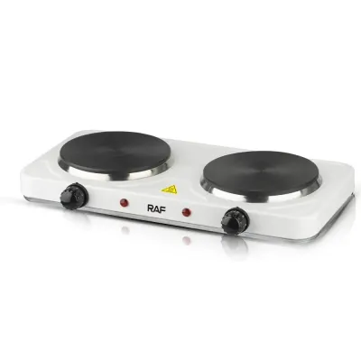Електроплита настільна RAF R.8020A 2 конфорки дискова 2000W White (3_02422)