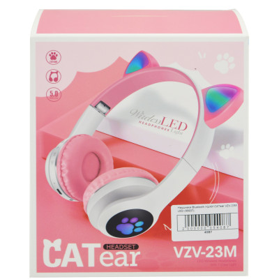 Бездротові навушники RIAS VZV-23M котячі вушка Bluetooth з RGB підсвічуванням White-Pink (3_01403) Бездротові навушники RIAS VZV-23M котячі вушка Bluetooth з RGB підсвічуванням White-Pink (3_01403)